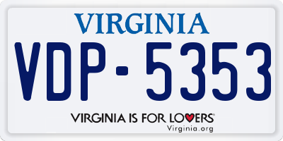 VA license plate VDP5353