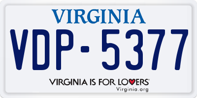 VA license plate VDP5377