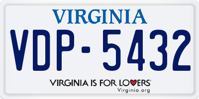VA license plate VDP5432