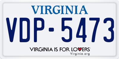 VA license plate VDP5473