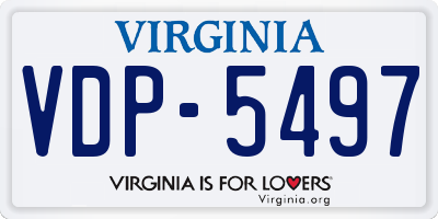 VA license plate VDP5497