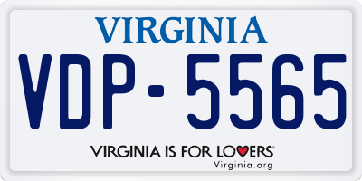 VA license plate VDP5565