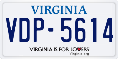 VA license plate VDP5614