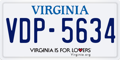 VA license plate VDP5634
