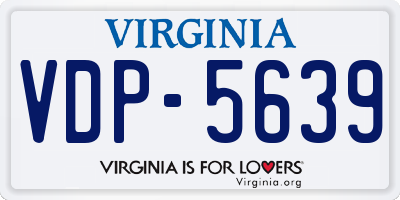 VA license plate VDP5639