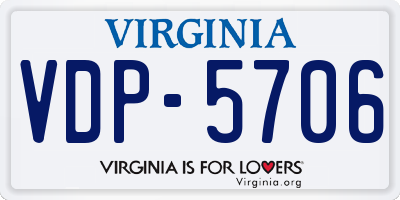 VA license plate VDP5706