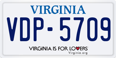 VA license plate VDP5709