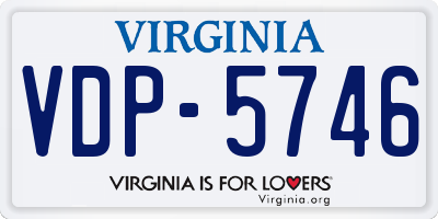 VA license plate VDP5746