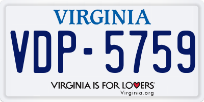 VA license plate VDP5759