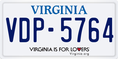 VA license plate VDP5764