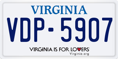 VA license plate VDP5907