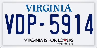 VA license plate VDP5914