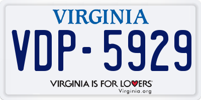 VA license plate VDP5929