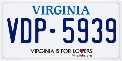 VA license plate VDP5939