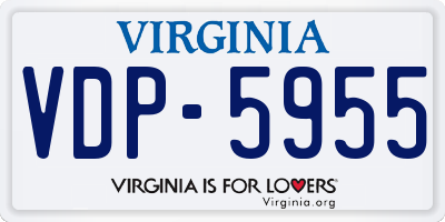 VA license plate VDP5955