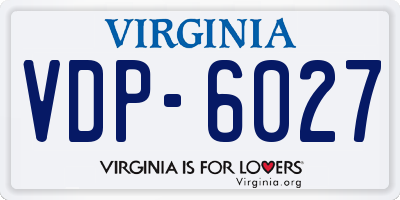 VA license plate VDP6027