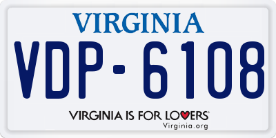 VA license plate VDP6108