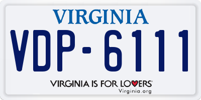 VA license plate VDP6111