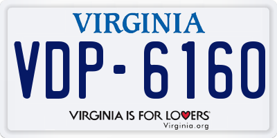 VA license plate VDP6160