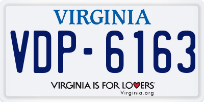 VA license plate VDP6163