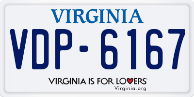 VA license plate VDP6167