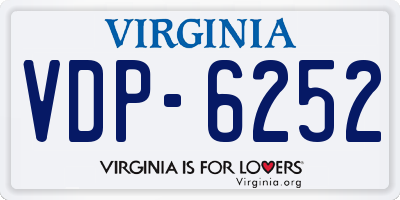 VA license plate VDP6252
