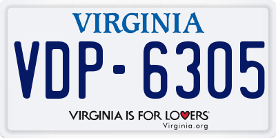 VA license plate VDP6305