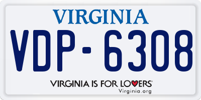 VA license plate VDP6308