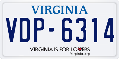 VA license plate VDP6314