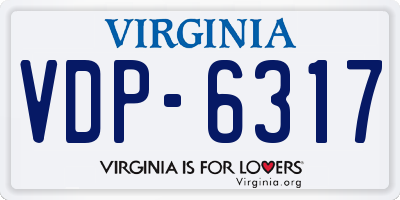 VA license plate VDP6317