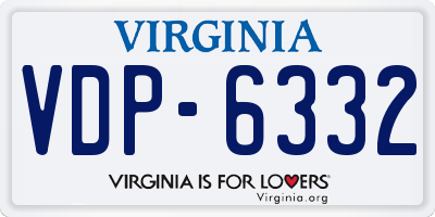 VA license plate VDP6332