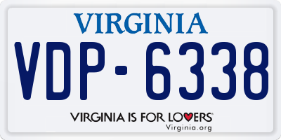 VA license plate VDP6338