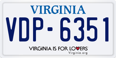 VA license plate VDP6351