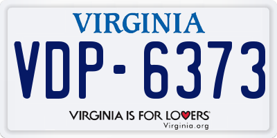 VA license plate VDP6373