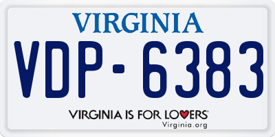 VA license plate VDP6383