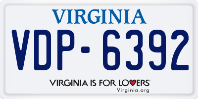 VA license plate VDP6392