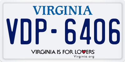 VA license plate VDP6406