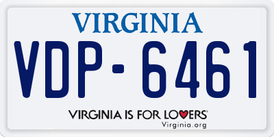 VA license plate VDP6461