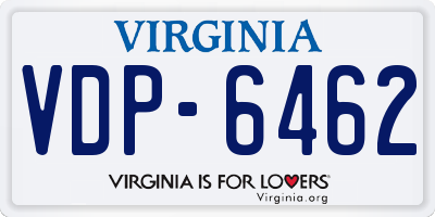 VA license plate VDP6462
