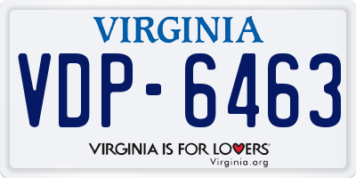 VA license plate VDP6463