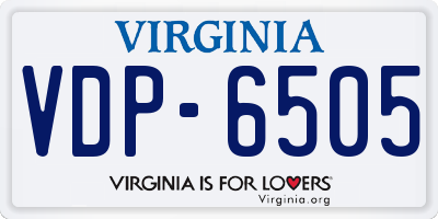 VA license plate VDP6505