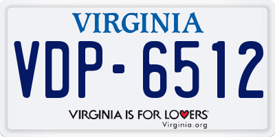 VA license plate VDP6512