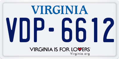 VA license plate VDP6612