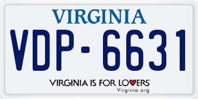 VA license plate VDP6631
