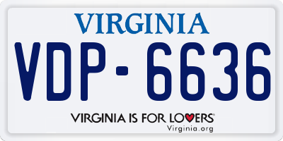 VA license plate VDP6636