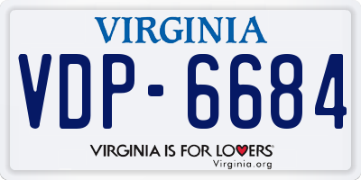 VA license plate VDP6684