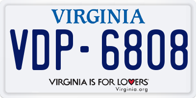 VA license plate VDP6808