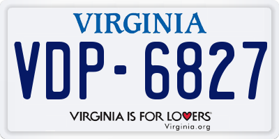 VA license plate VDP6827