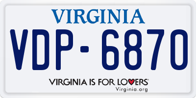 VA license plate VDP6870