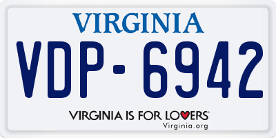 VA license plate VDP6942